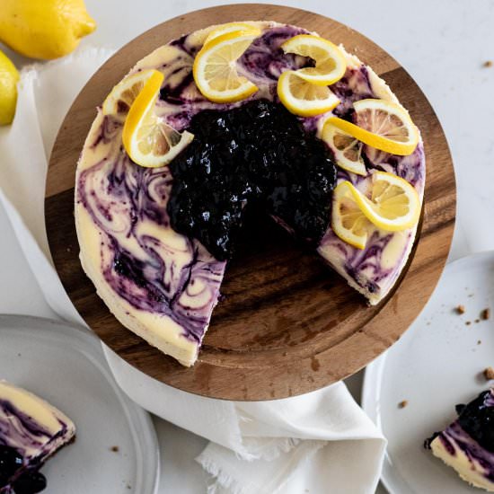 Lemon Blueberry Cheesecake - Recipe photo by themarblekitchen