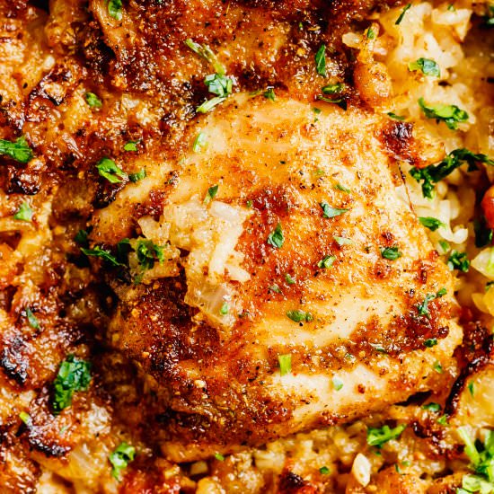Chicken Thighs and Rice Casserole - Recipe photo by MunchkinTime