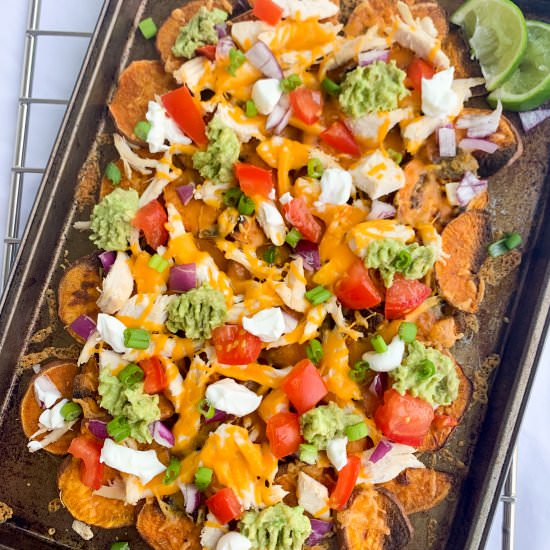 Healthier Sweet Potato Nachos - Recipe photo by Wellness by Kay
