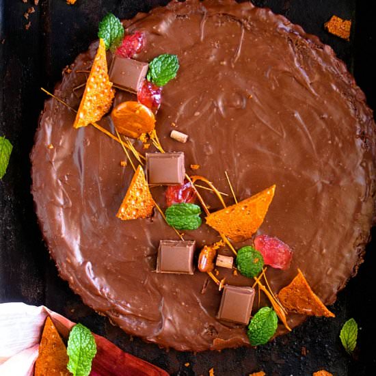 4 Ingredient No Bake Chocolate Tart - Recipe photo by nishkitchen