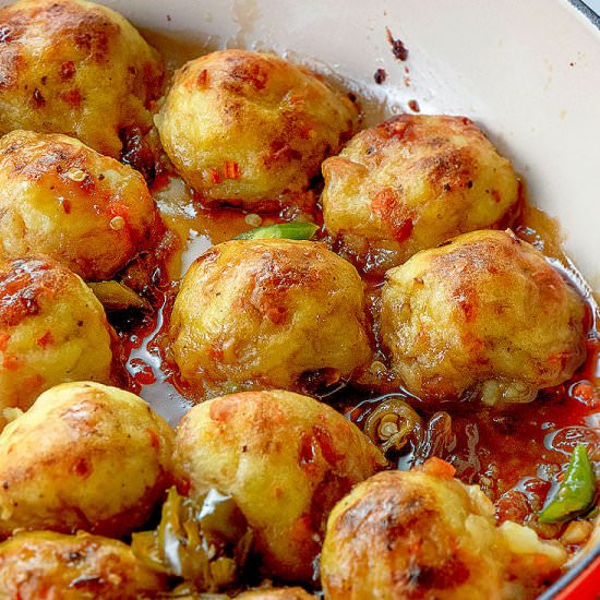 MASHED POTATO BALLS IN PONZU SAUCE - Recipe photo by Chefjar