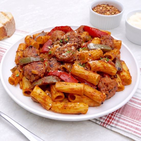 Sausage Pepper Rigatoni - Recipe photo by anothertablespoon