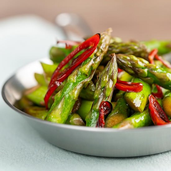 Asparagus Stir Fry with Chilli - Recipe photo by Brian Jones