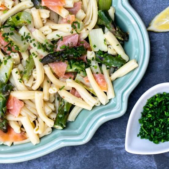 Smoked Salmon and Asparagus Pasta - Recipe photo by Chef Molly