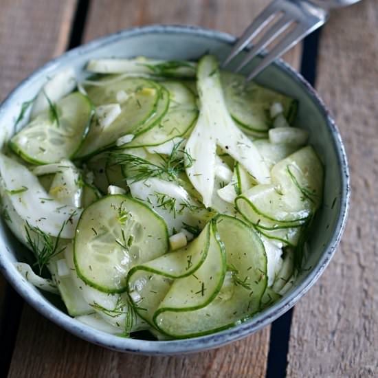 Cucumber Fennel Salad with Dill - Recipe photo by Blueberry Vegan