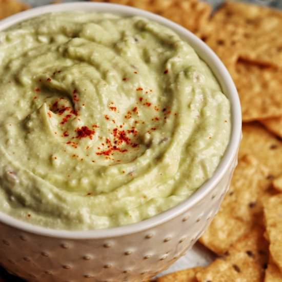 CHEESY Guacamole - Recipe photo by Donut Worry Be Healthy