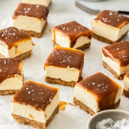 No Bake Caramel Cheesecake Bars - Recipe photo by sweetbasil