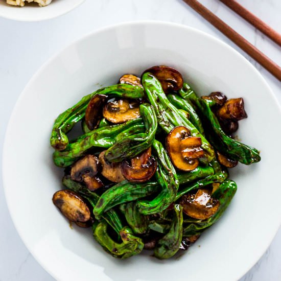 Shishito Pepper Mushroom Stir Fry - Recipe photo by George Ahmed