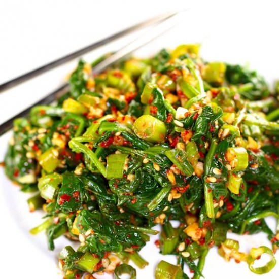Korean Spinach Side Dish - Recipe photo by explorecookeat
