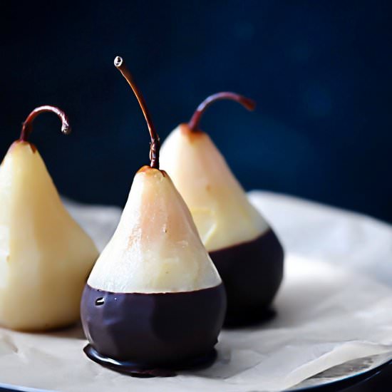 Brandy Poached Pears - Recipe photo by Lila Ruth Grain Free