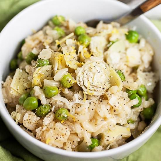 Lemon and Pea Risotto - Recipe photo by therusticfoodie
