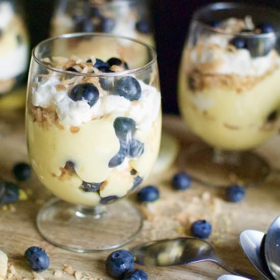 lemon curd mousse with blueberries - Recipe photo by ahintofrosemary
