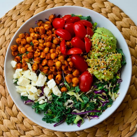 Lemon Pepper Chickpea Cobb Salad - Recipe photo by forksandstraws
