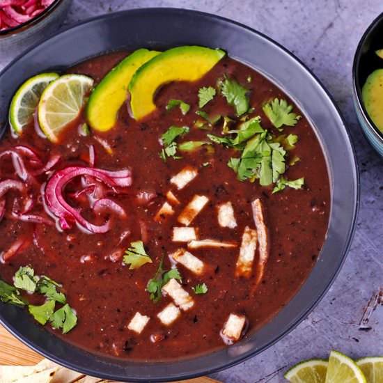 Creamy Black Bean Soup - Recipe photo by veganwithgusto
