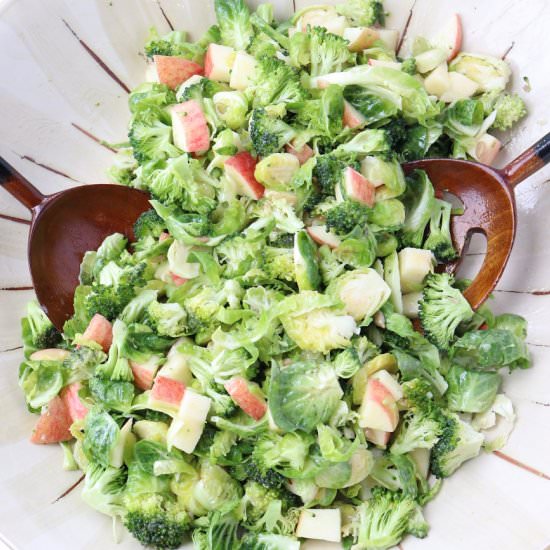 Broccoli & Brussels Sprouts Salad - Recipe photo by The Traveling Dietitian