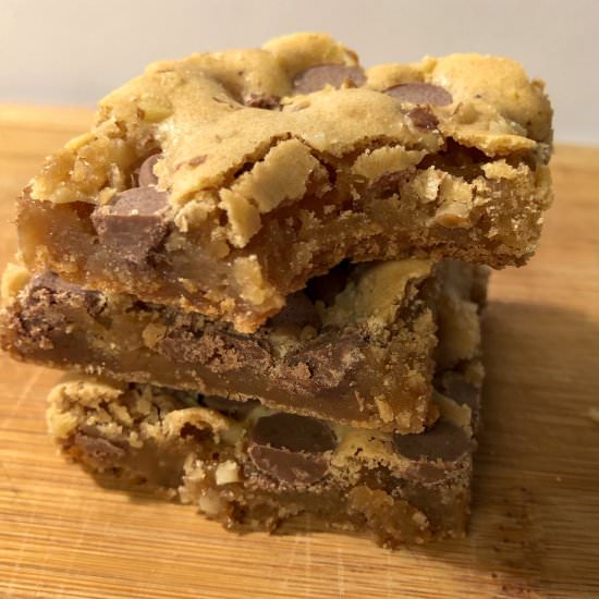 Chewy Nut Blondies - Recipe photo by Tidbitsbytaylor