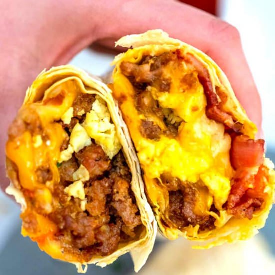 Sausage Egg and Cheese Burrito - Recipe photo by peasandpeonies