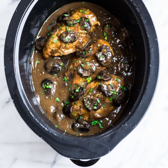 Crock Pot Chicken Marsala - Recipe photo by wellplated