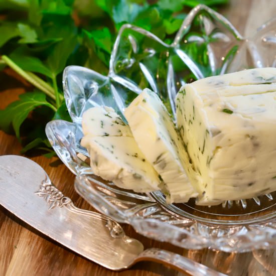 Easy Garlic Herb Butter - Recipe photo by Grits and Pinecones