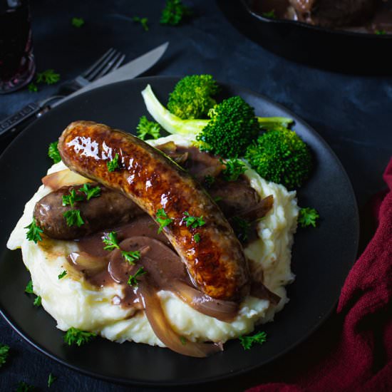 English Bangers and Mash Recipe - Recipe photo by allthatsjas