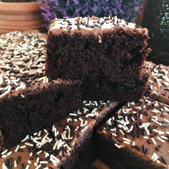 Chocolate Sprinkle Tray Bake - Recipe photo by ohlaliving