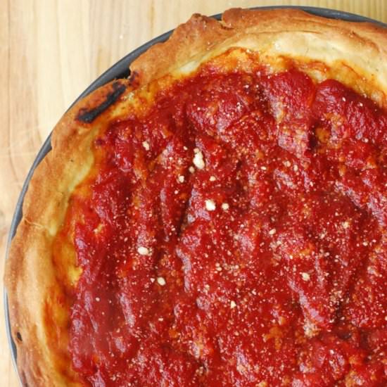 Chicago Style Deep Dish Pizza - Recipe photo by aducksoven