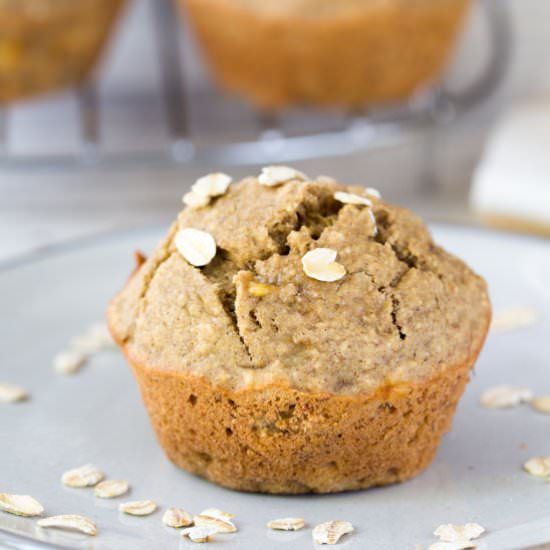 Oat Flour Banana Muffins - Recipe photo by Kelli @ Hungry Hobby