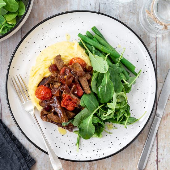 Steak with Balsamic Tomatoes - Recipe photo by Your Ultimate Menu