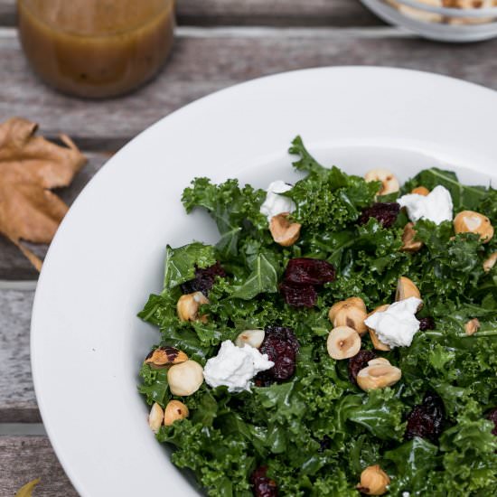 Kale Salad with Cranberries - Recipe photo by Chef Molly