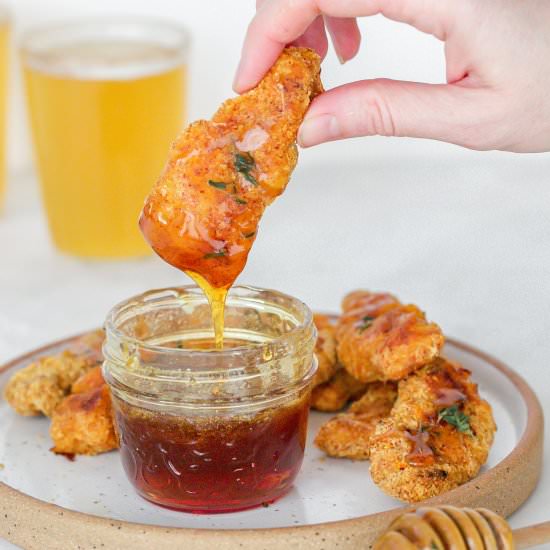 Chicken Fingers + Hot Honey - Recipe photo by holistic.foodie