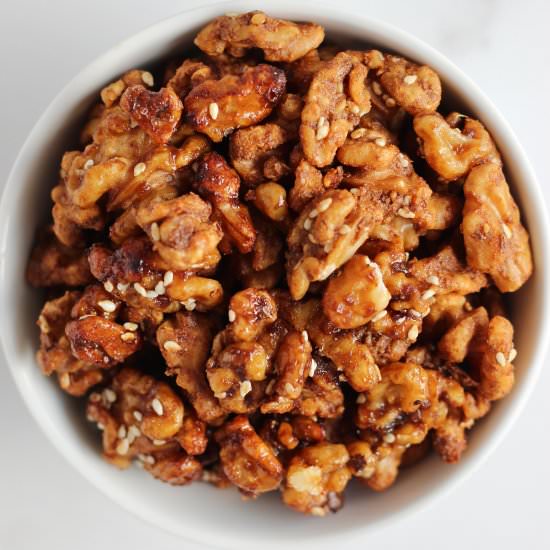 Soy Glazed Walnuts - Recipe photo by cheerfulchoices