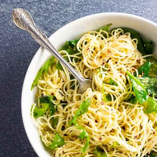 Plant-Based Aglio e Olio - Recipe photo by kettleandkale