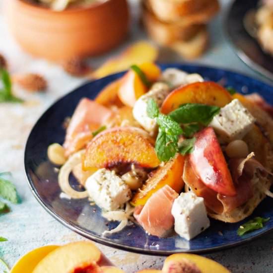 Peach and Prosciutto Salad - Recipe photo by jaimieeats