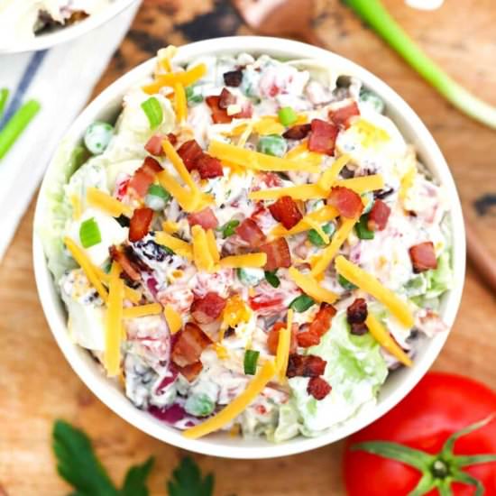 Overnight Salad - Recipe photo by peasandpeonies