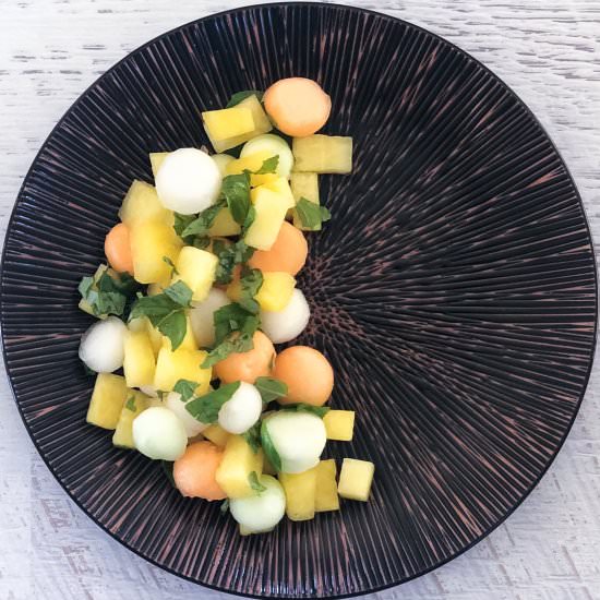 Melon Salad, Maple Syrup & Lime - Recipe photo by thedevilwearssalad