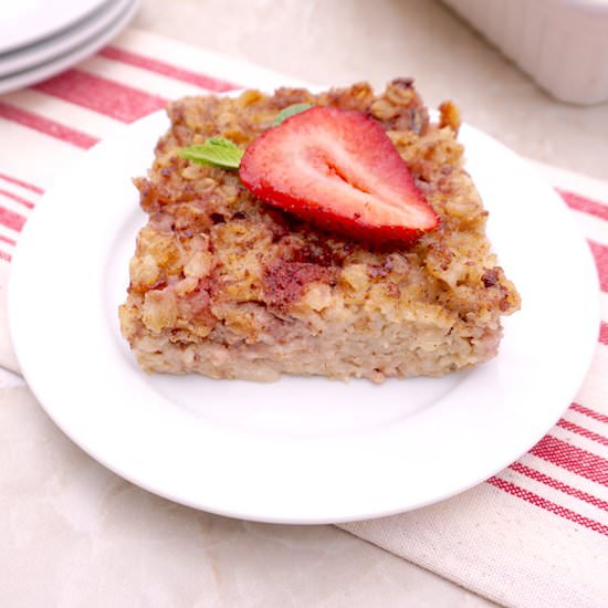 Strawberry Banana Baked Oatmeal - Recipe photo by anothertablespoon