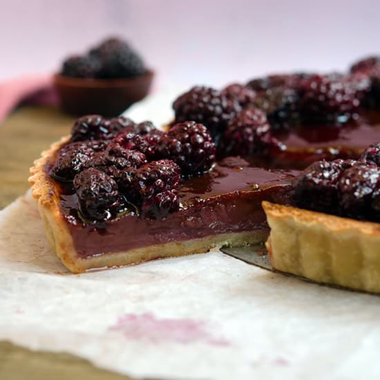 Blackberry creme brulee tart - Recipe photo by cherryonmysundae