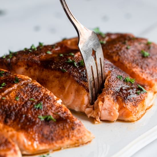 Baked Honey Cajun Salmon - Recipe photo by foodfaithfitness