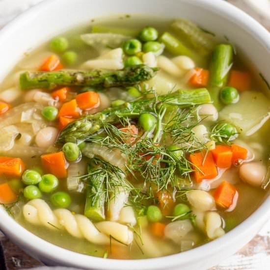 Spring Asparagus Minestrone - Recipe photo by lavenderandmacarons