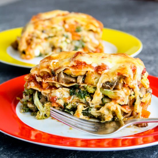 Loaded Veggie Lasagna - Recipe photo by The Desserted Girl