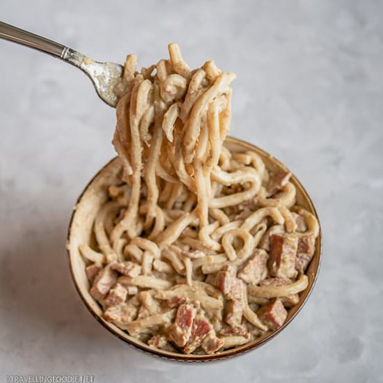 Thai Curry Udon with Spam Stir Fry - Recipe photo by travellingfoodie