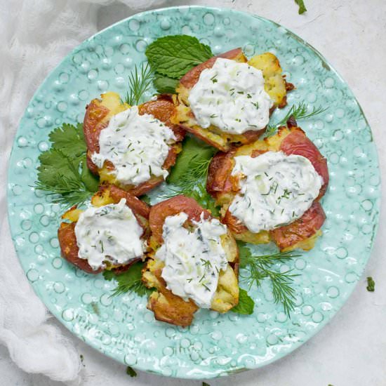 Crispy Smashed Potatoes - Recipe photo by SoupAddict
