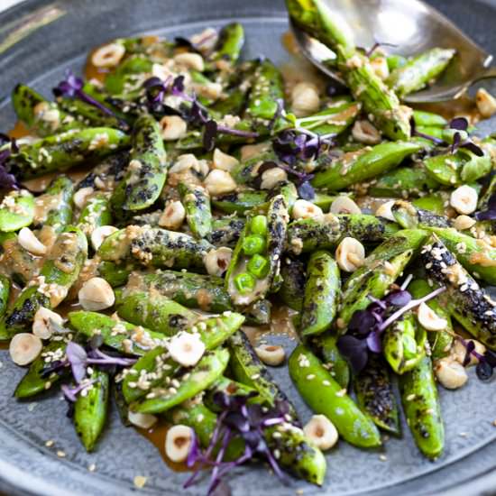 Charred Sugar Snap Peas - Recipe photo by a zest for life
