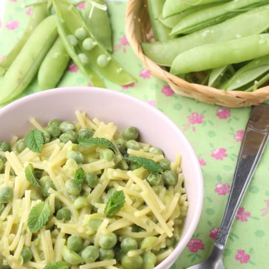 Pea and mint paste - Recipe photo by lericettediluci