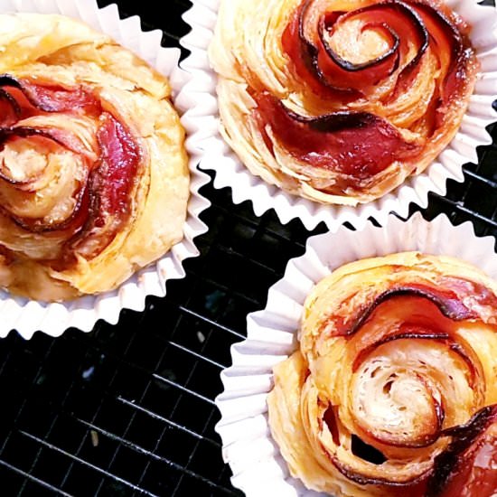 Chorizo Rose Tarts - Recipe photo by FeastGloriousFeast