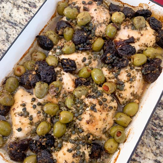 Chicken Marbella - Recipe photo by return to the kitchen