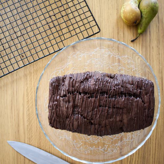 Chocolate and Pear Loaf Cake - Recipe photo by donnadundasblog