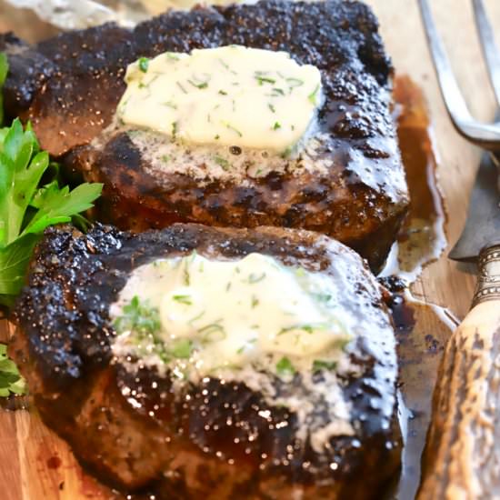 Blackened Steak - Recipe photo by Grits and Pinecones