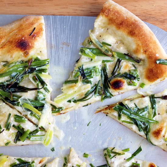 Chive and Spring Onion Pizza - Recipe photo by ThursdayNightPizza