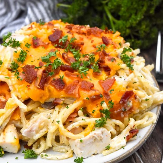 Crack Chicken Spaghetti Bake - Recipe photo by Gonna Want Seconds